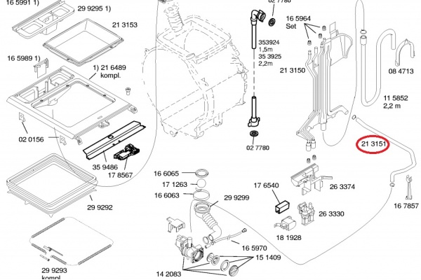 Tömlő WOL1650PL08 Mosógép alkatrész-2