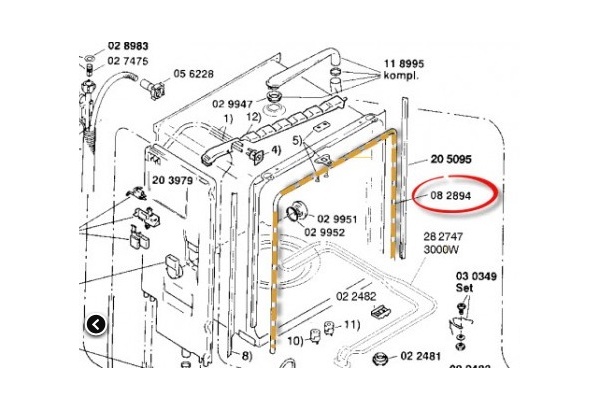 Ajtó tömítés 1750mm BOSCH Mosogatógép alkatrész-2