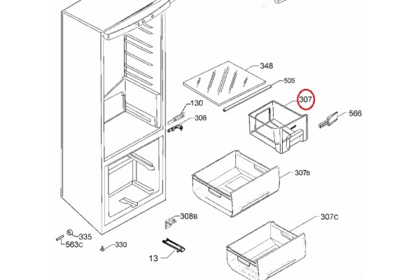 Zöldségtartó fiók (eredeti) Zanussi ZRB929PW2 Hűtőgép alkatrész-2