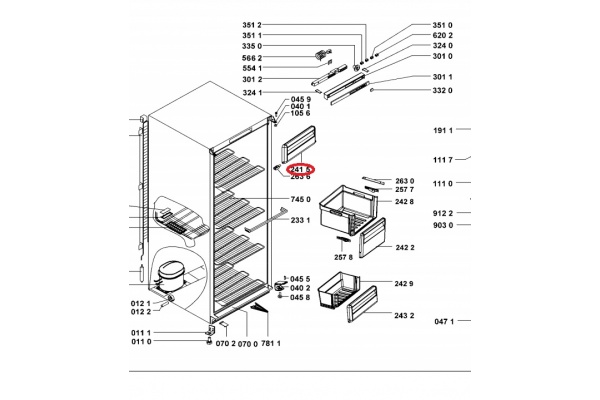 Előlap fagyasztóhoz (eredeti) Whirlpool AFG8030, AFG8050 hűtőgép alkatrész-2