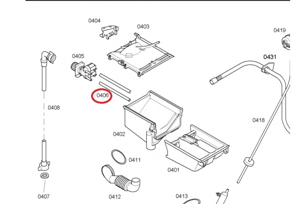 Belső cső (mágnesszelep - mosószertartó között) (eredeti) Bosch WAE20160 mosógép alkatrész-2