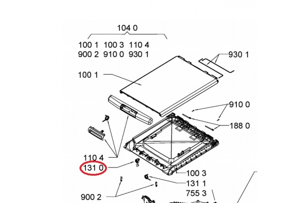 Horog ajtóhoz Whirlpool WTLS60812 mosógép alkatrész-2