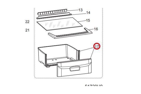 Zöldségtartó előlap INDESIT MTM1722VRHA hűtőgép alkatrész-2
