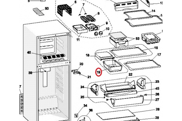 Szalámi tartó ARISTON MTP1912FHA Hűtőgép alkatrész-2
