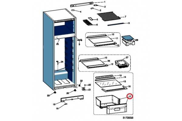 Előlap (zöldségtartó fiók) 508x200mm Indesit TIAA10 hűtőgép alkatrész-2